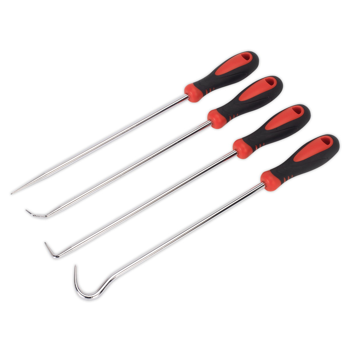 Sealey Pick & Hook Set 4 Pieces Extra-Long Chrome Vanadium Steel VS5210