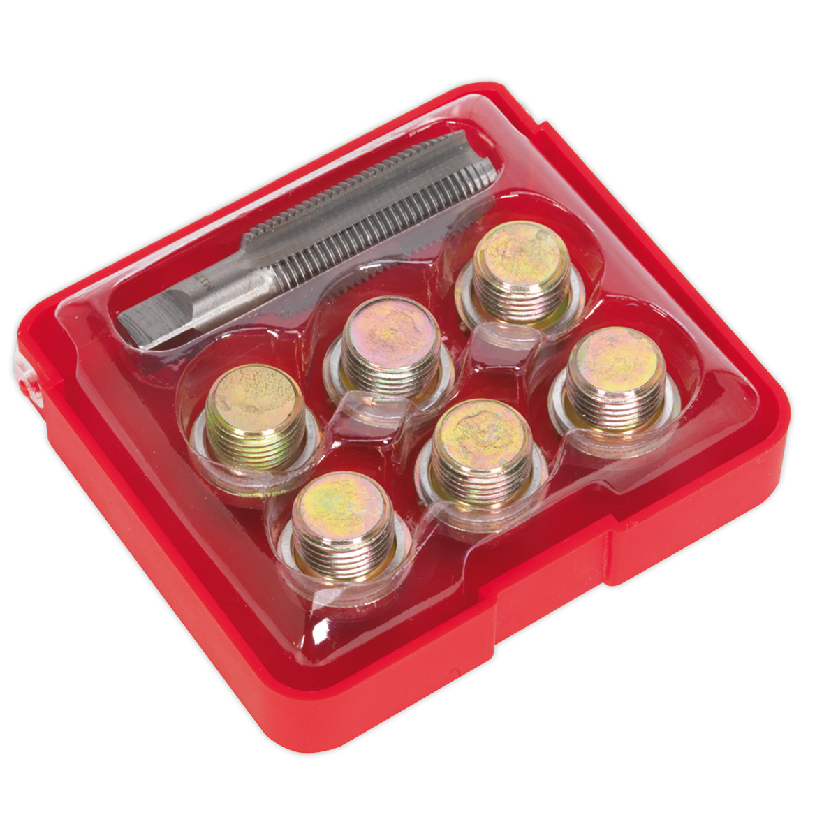 Sealey Oil Drain Plug Thread Repair Kit - M17 x 1.5mm Tap Size Silver VS617