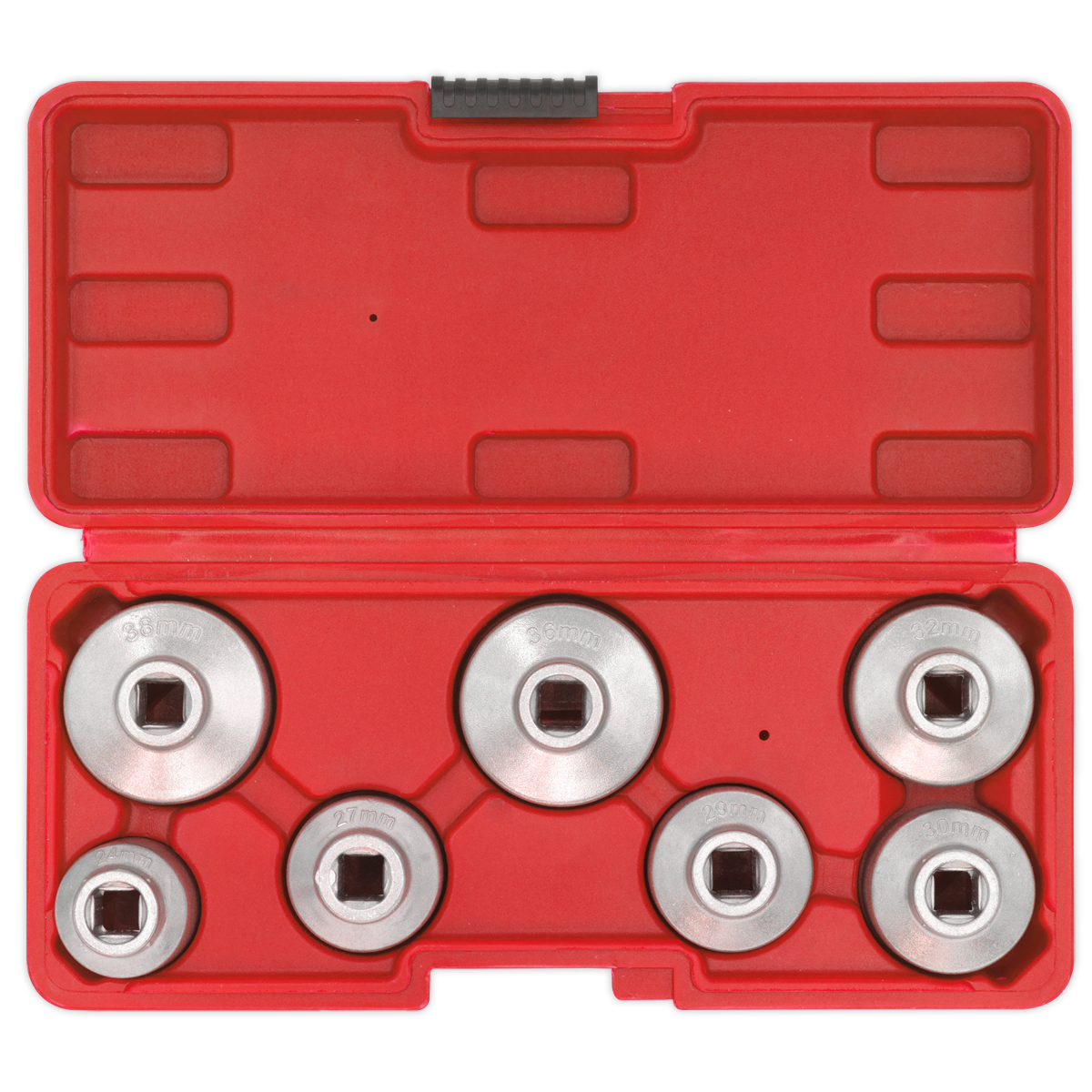 Sealey Oil Filter Cap Wrench Set Low Profile Design 7pc 3/8" Square Drive VS7008
