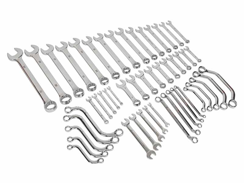 Sealey Multi Purpose Metric Spanner Set 50 Pieces Tool Kit Mirror Finish S01084