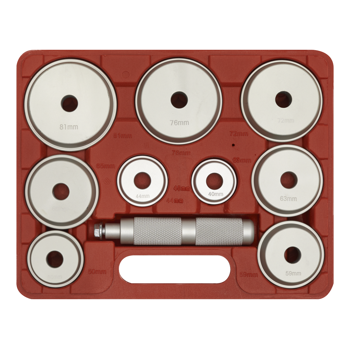Sealey 10 Pieces Aluminium Bearing Race & Seal Driver Set - Silver VS703