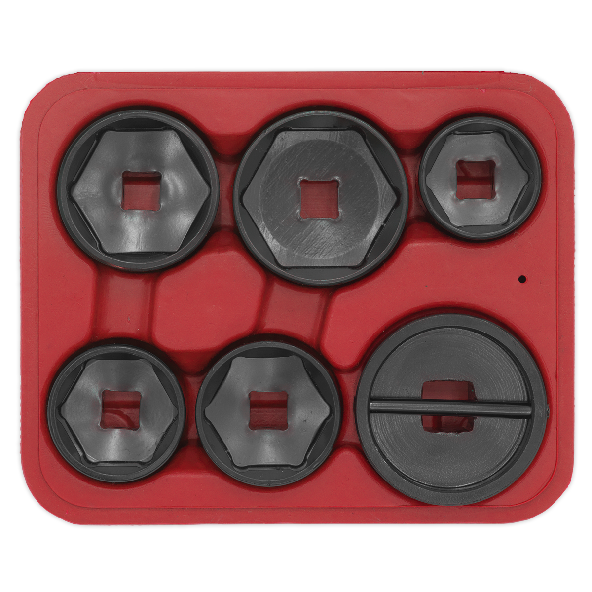 Sealey Oil Filter Cap Wrench Set Low Profile Design 6pc 3/8" Square Drive VS7103