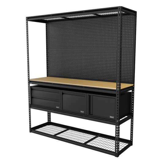 Sealey Heavy-Duty Modular Workbench Racking Kit With 3 Storage Units APMWBCOMBO1