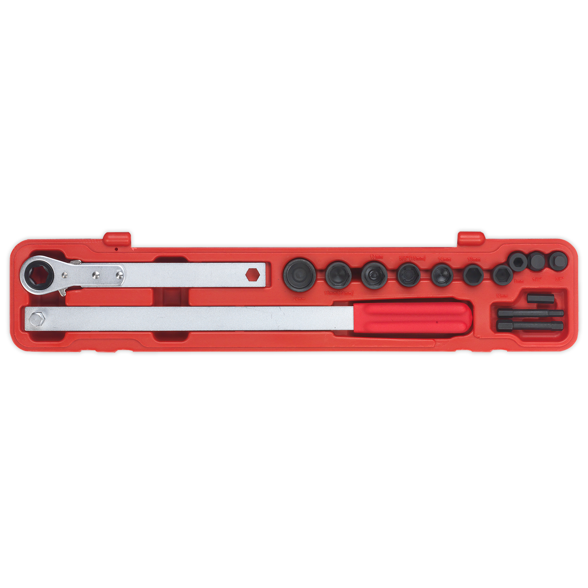 Sealey Ratchet Action Auxiliary Belt Tension Tool Kit 3/8" Square Drive VS784