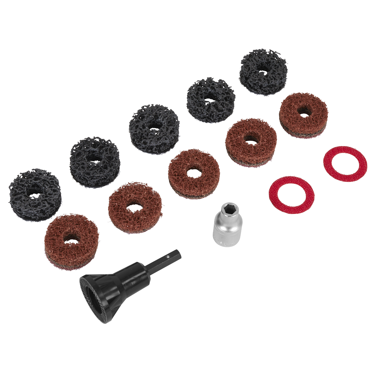 Sealey Stud Hub Cleaner With 1/2" Square Drive Adaptor - 14 Pieces VS8002