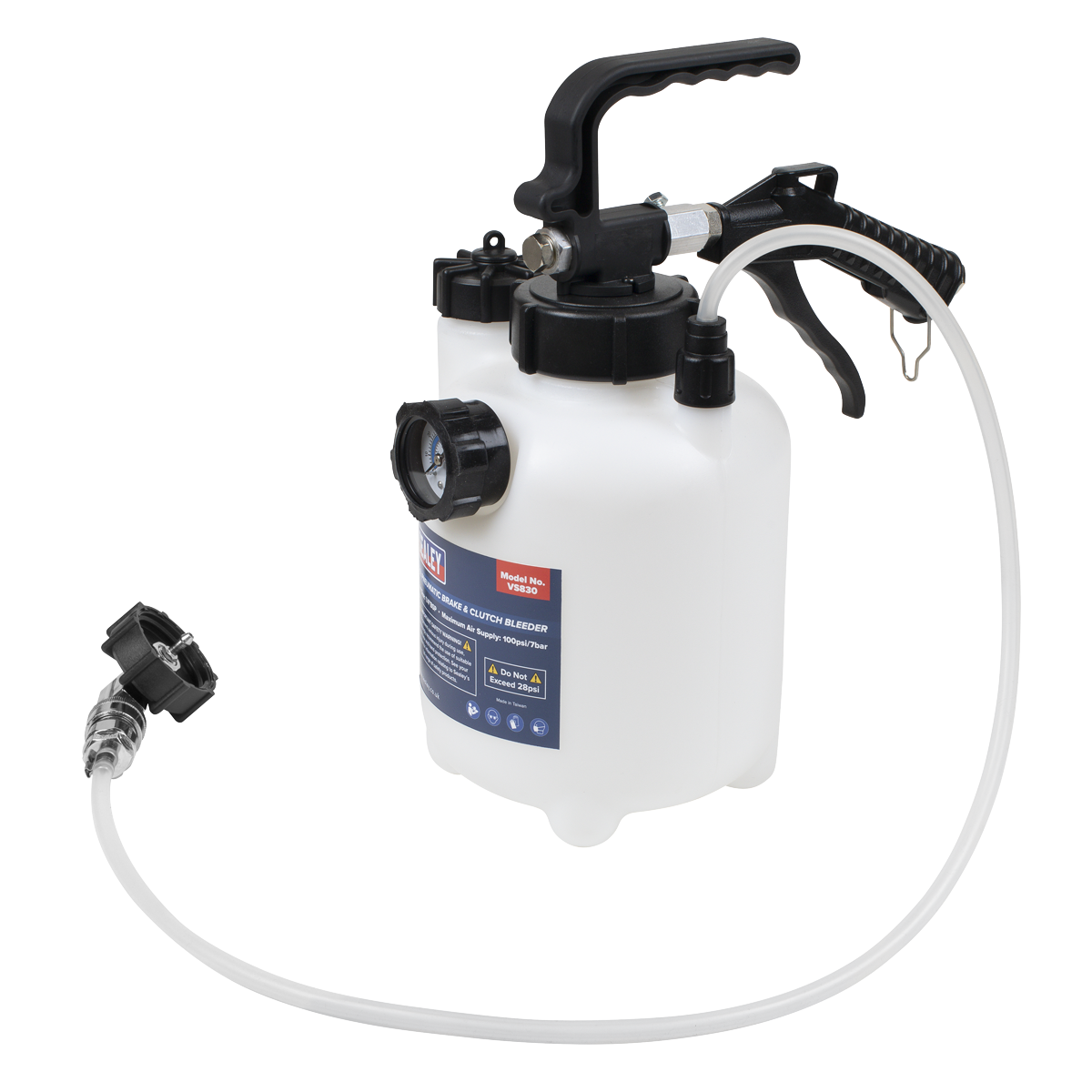 Sealey Pneumatic Brake & Clutch Bleeder Pressure Range 2.5L Reservoir VS830