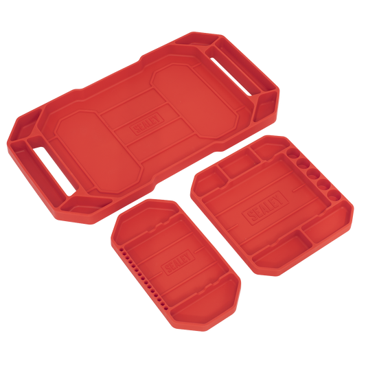 Sealey Flexible Tool Trays Non-Slip Oil & Water-Resistant Pack of 3 Pcs APNST4