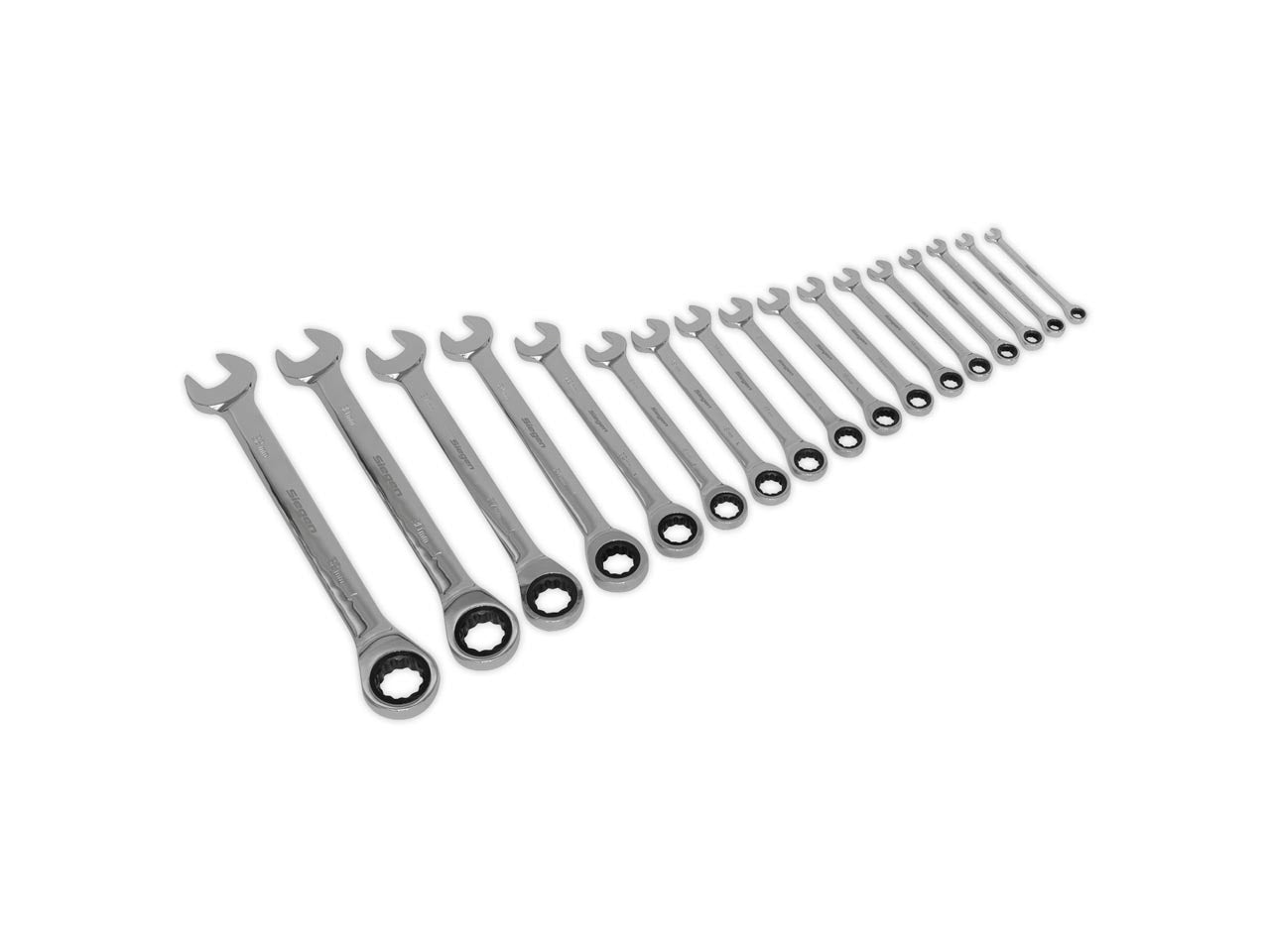 Sealey Combination Ratchet Spanner Set 17 Pieces Metric Tool Kit S01156