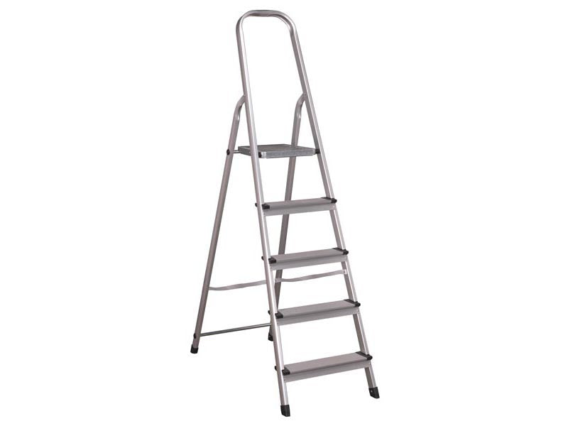 Sealey Aluminium Step Ladder 5-Tread EN 131 150kg Capacity Ribbed Feet ASL5