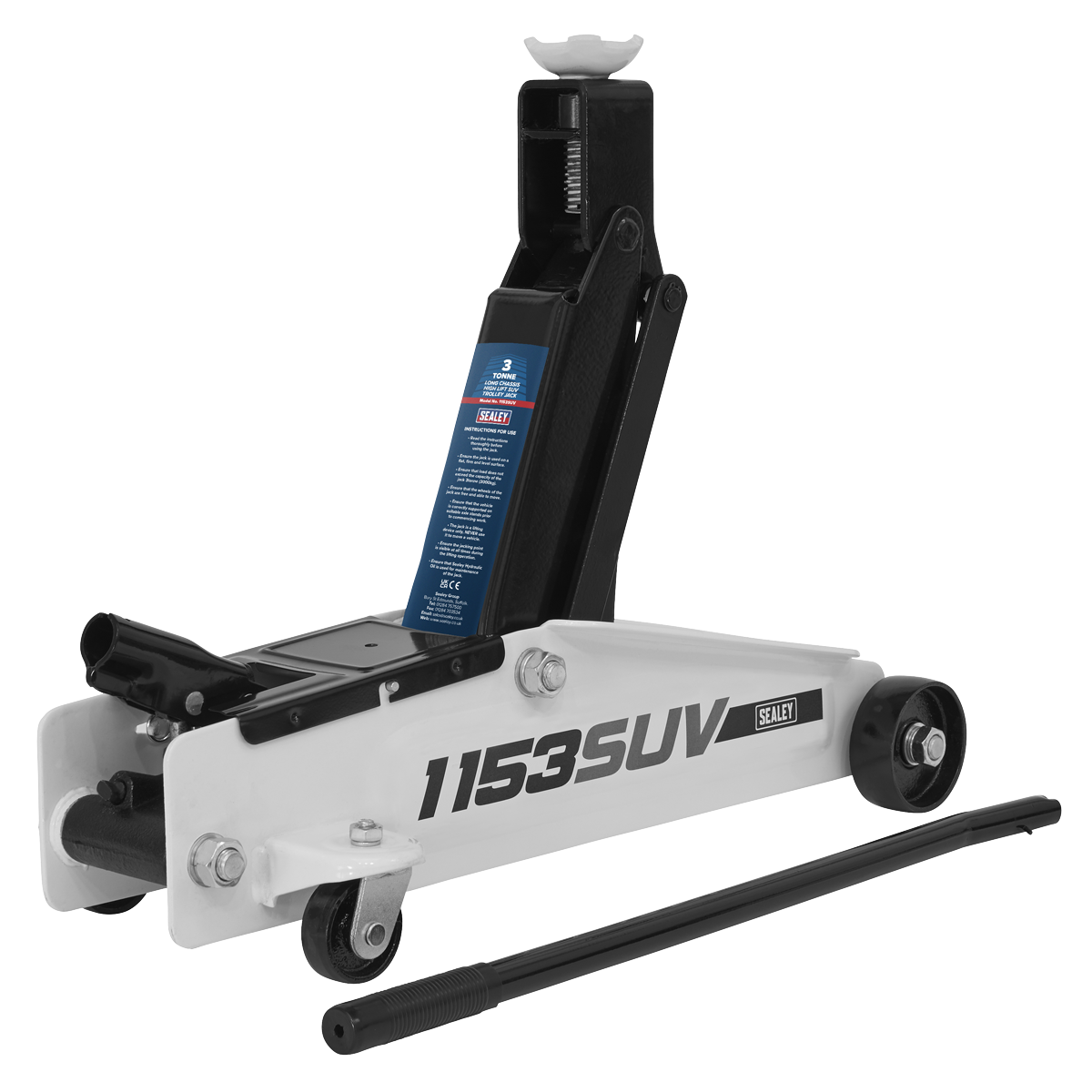 Sealey Long Chassis High Lift SUV Trolley Jack 3 Tonne 192-533mm 1153SUV