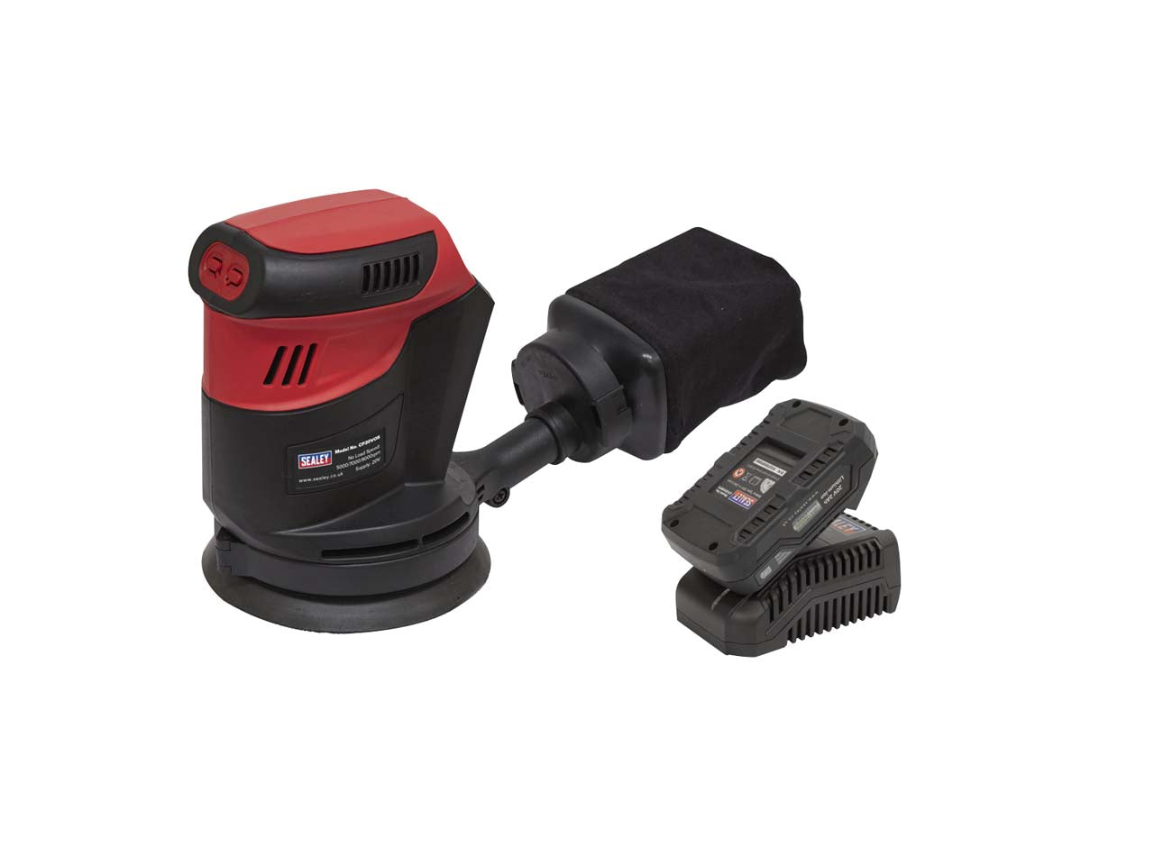 Sealey SV20 Series Cordless Orbital Palm Sander Kit 125mm 20V 2Ah CP20VOSKIT1