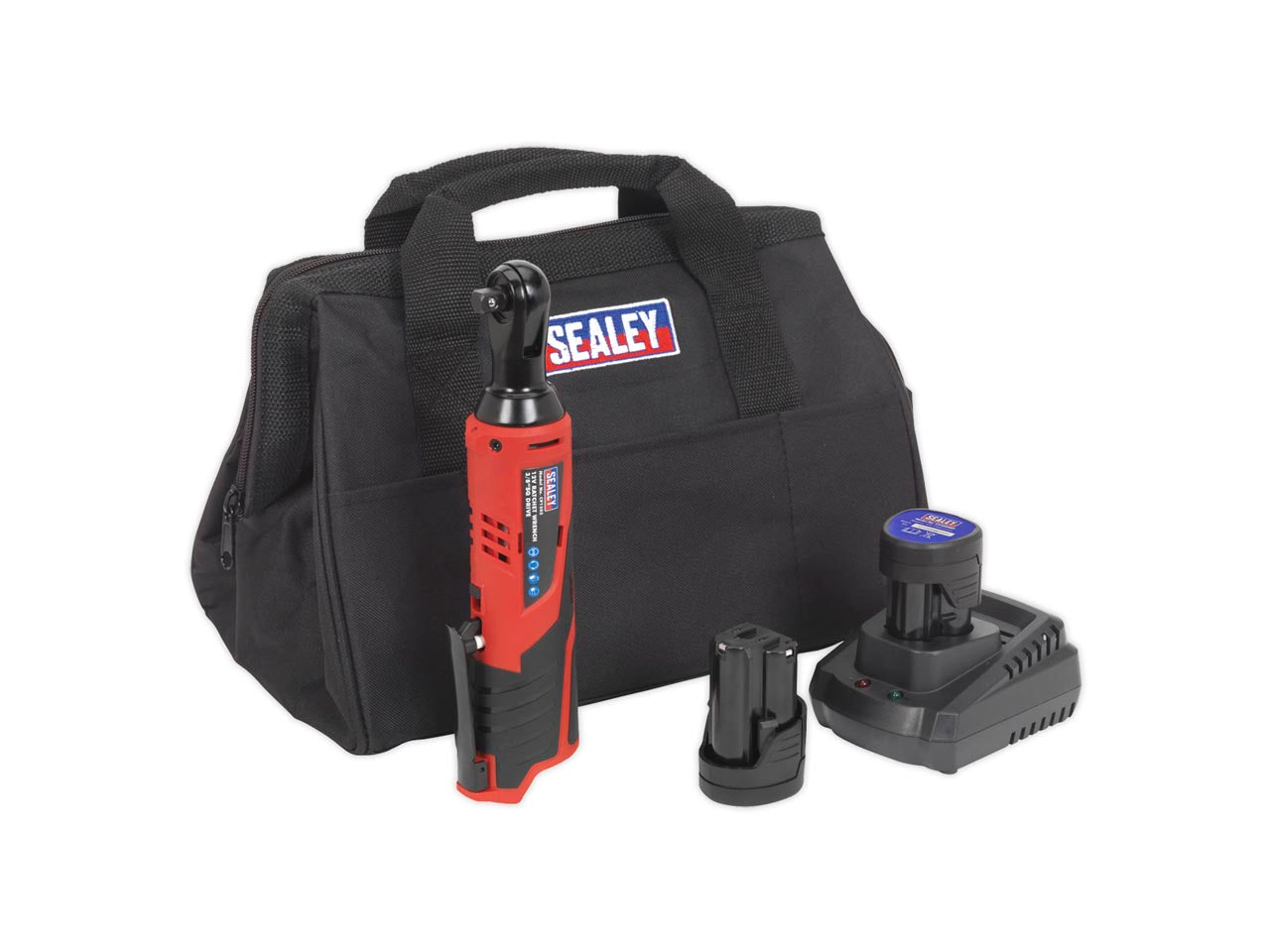 Sealey 12v 2x1.5Ah Li-Ion 3/8" Square Drive Ratchet Wrench Kit CP1202KIT