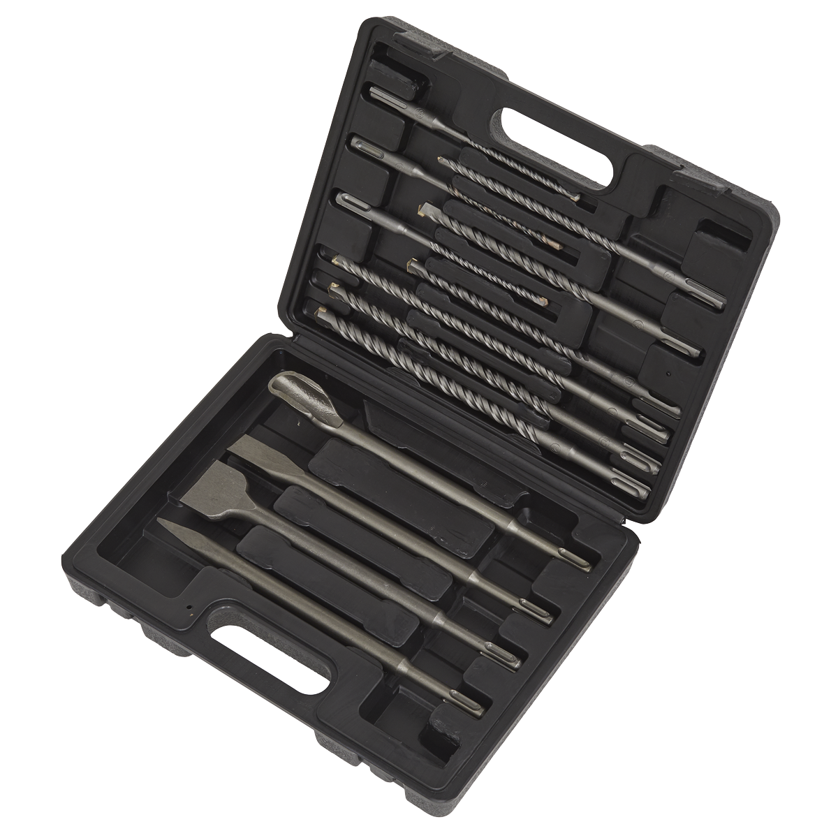 Sealey 13Pc SDS Plus Drill Bit & Chisel Set Supplied in Sturdy Storage Case WDCS