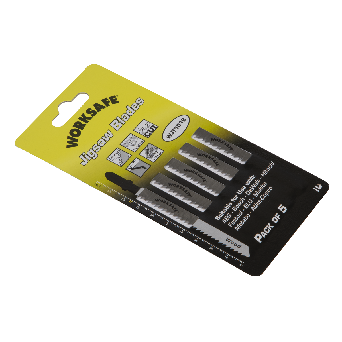 Sealey Jigsaw Blade For Wood & Plastics 75mm 10 TPI - Pack of 5 Pieces WJT101B