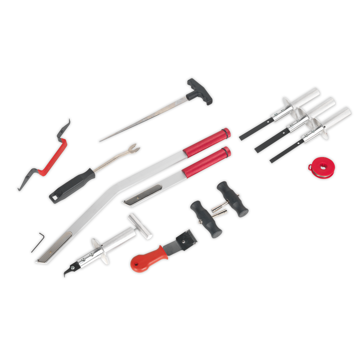 Sealey Windscreen Removal Tool Kit Durable Lightweight Design 14 Pieces WK14