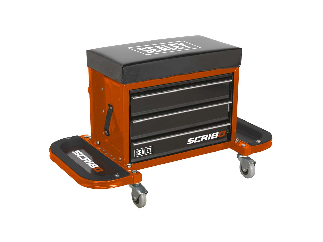 Sealey Mechanics Utility Seat & Tool Box Storage Organiser - Orange SCR18O