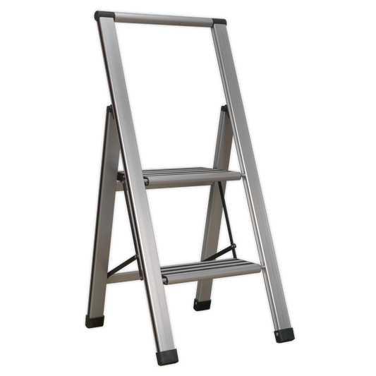 Sealey Professional Folding Step Ladder Aluminium 2 Steps 150kg Capacity APSL2