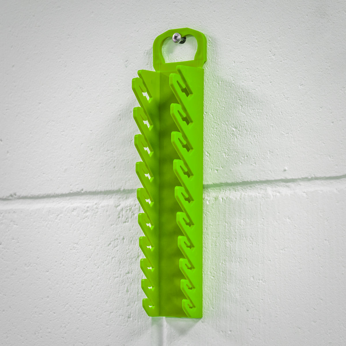Sealey TPR Material Spanner Rack Capacity 10 Stubby Spanners Hi-Vis Green WR10HV