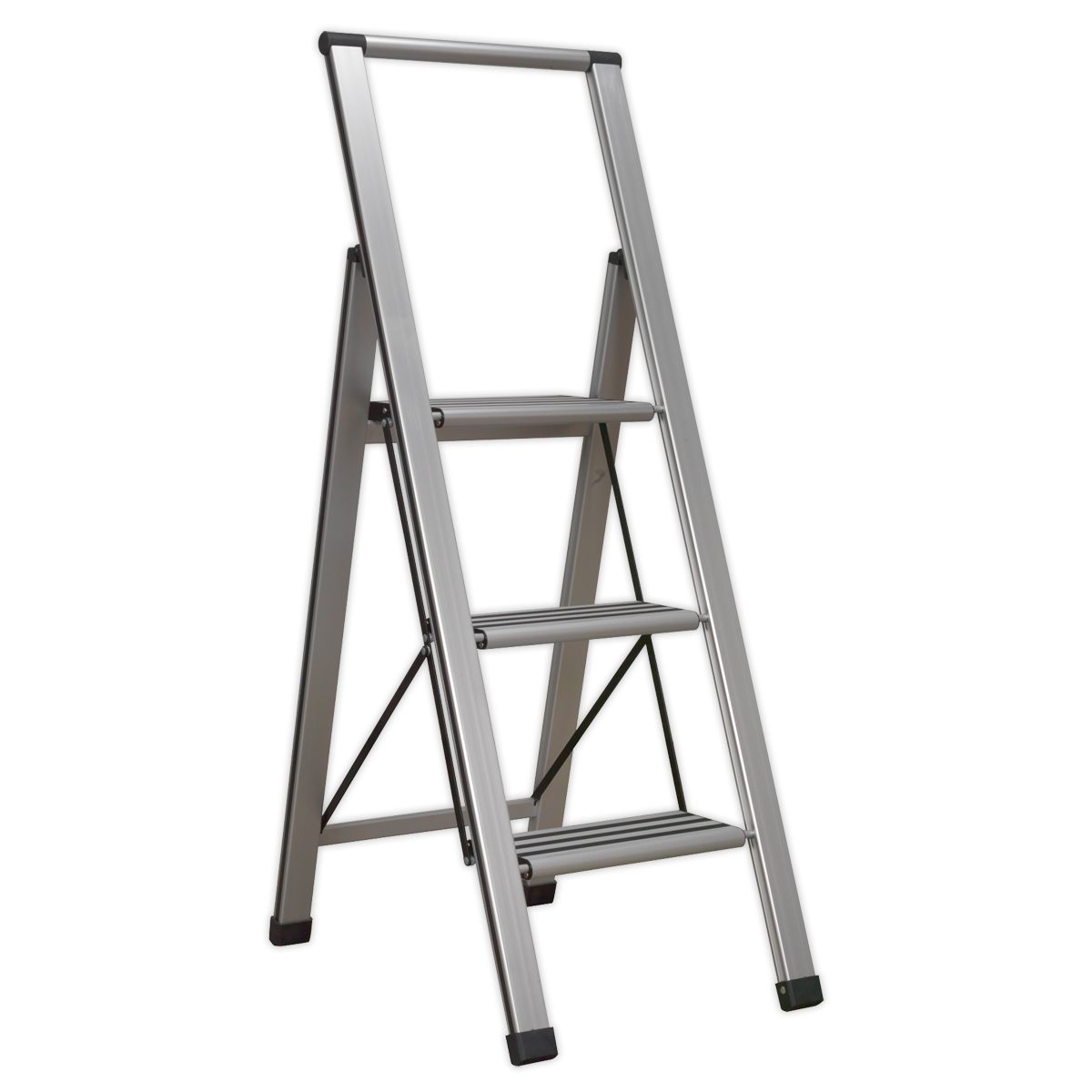 Sealey Professional Folding Step Ladder Aluminium 3 Steps 150kg Capacity APSL3