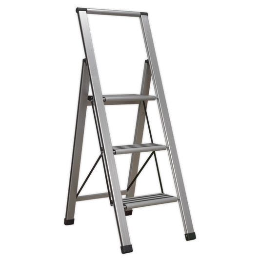 Sealey Professional Folding Step Ladder Aluminium 3 Steps 150kg Capacity APSL3