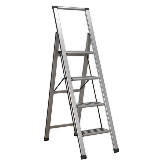 Sealey Professional Folding Step Ladder Aluminium 4 Steps 150kg Capacity APSL4