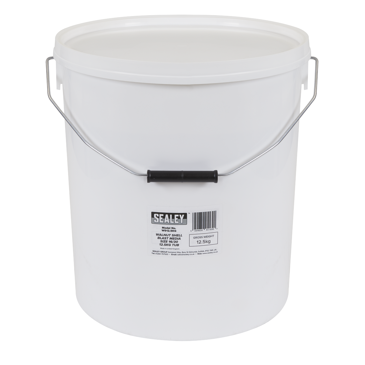 Sealey Walnut Shell Blast Media Size 16/30 12.5kg Tub Organic Versatile WS12.5KG