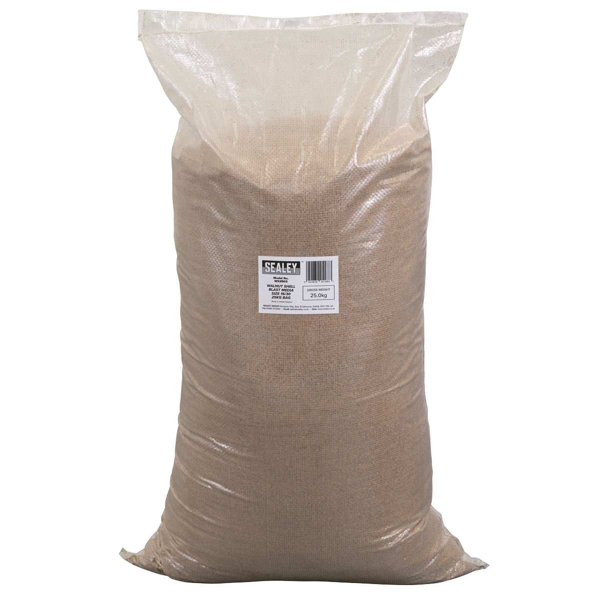 Sealey Walnut Shell Blast Media Size 16/30 25kg Bag Organic Versatile WS25KG