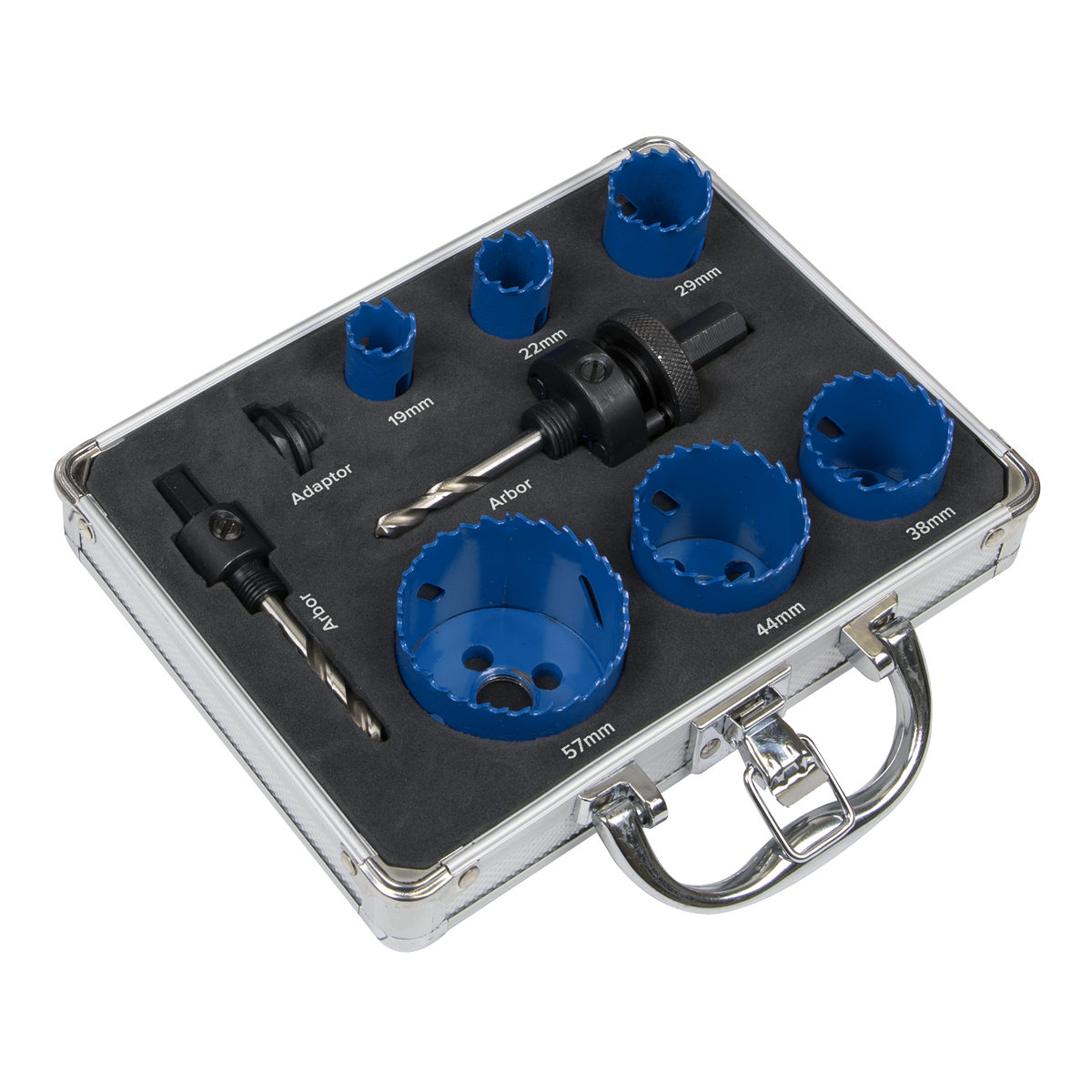 Sealey 9 Pcs Plumbers Hole Saw Kit in Sturdy Storage Case Professional WSPHSK