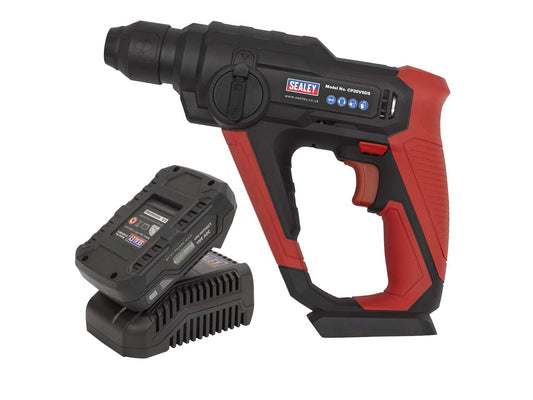 Sealey 20V 2Ah SV20 SDS Plus Cordless Rotary Hammer Drill Kit CP20VSDSKIT1