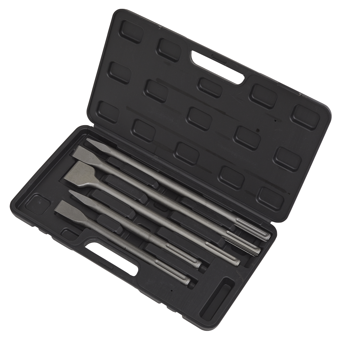 Sealey 5 Piece SDS MAX Chisels Supplied Sturdy Storage Case Demolition Kit 314C