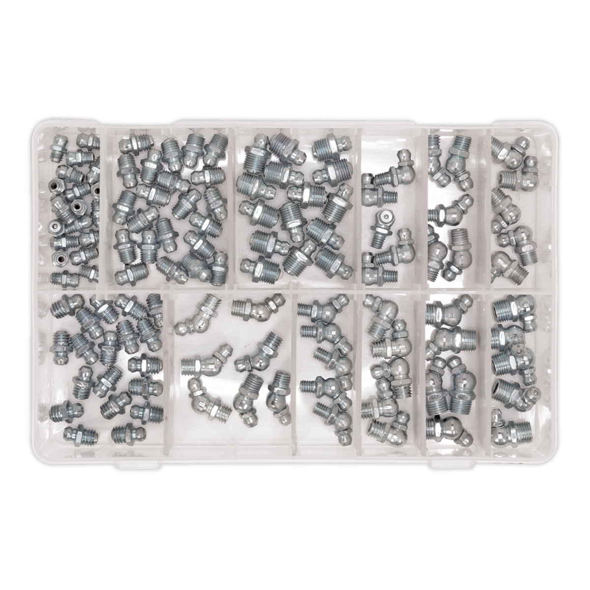 Sealey Grease Nipple Assortment Metric 45° & 90° Angles 115 Piece AB008GN