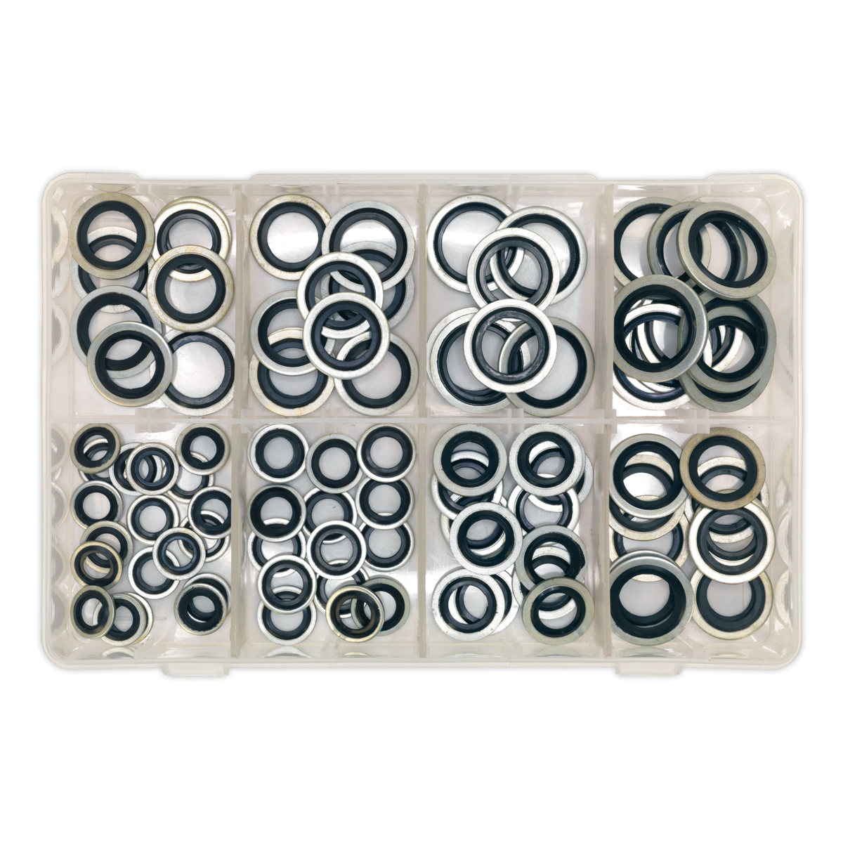 Sealey Bonded Seal Dowty Assortment 88 Pieces Metric Zinc Coated Steel AB010DS