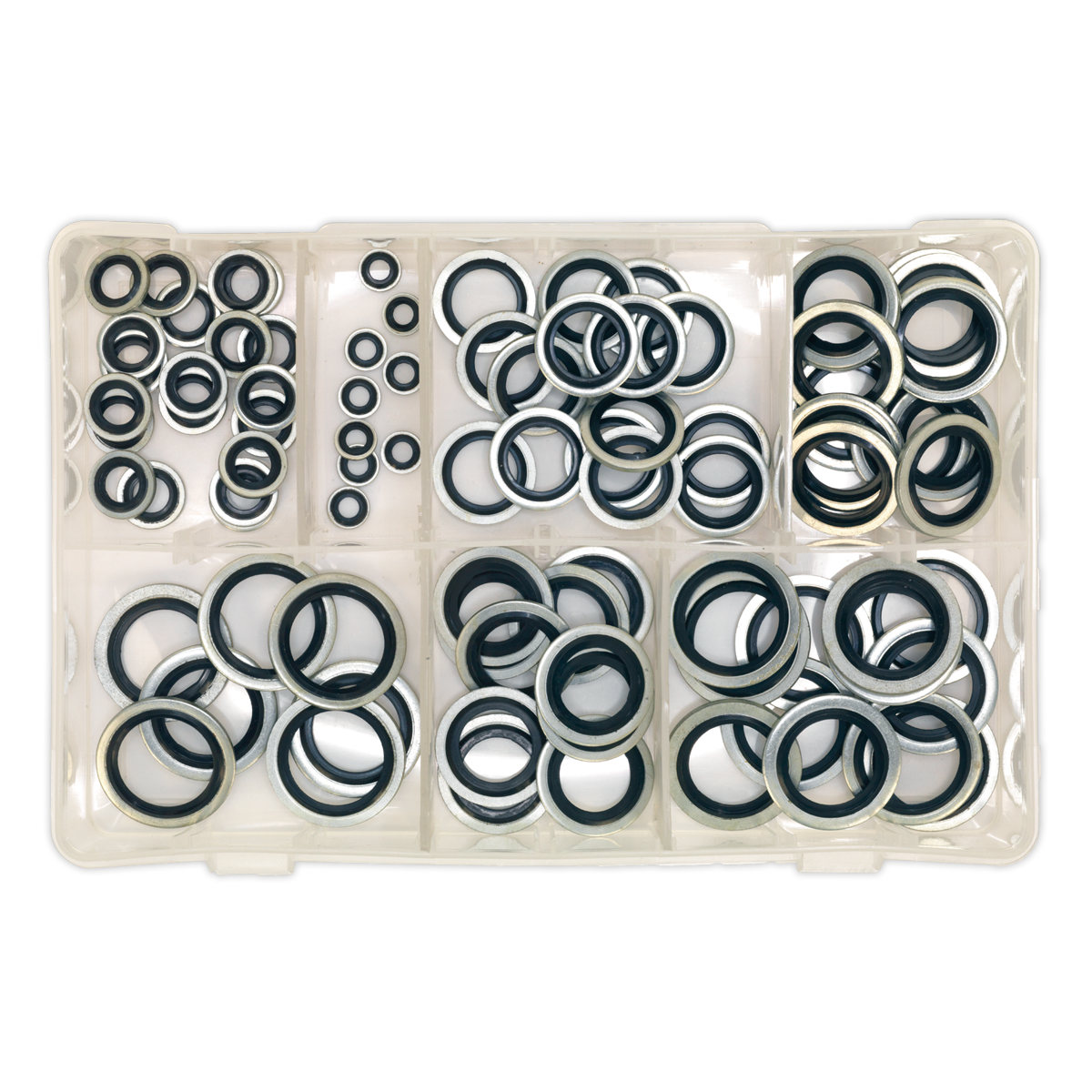 Sealey Bonded Seal Dowty Assortment 84 Pieces BSP In Partitioned Box AB011DS