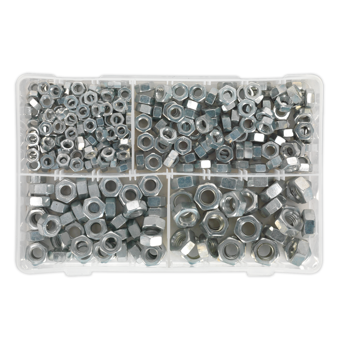 Sealey Steel Nut Assortment 320pc 1/4"-1/2" Imperial UNF DIN 934 AB029SN