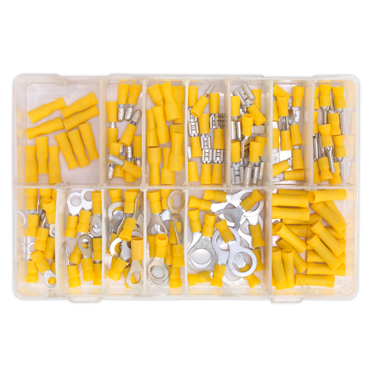 Sealey Crimp Terminal Assortment With Partitioned Box Yellow 140 Piece AB041YT
