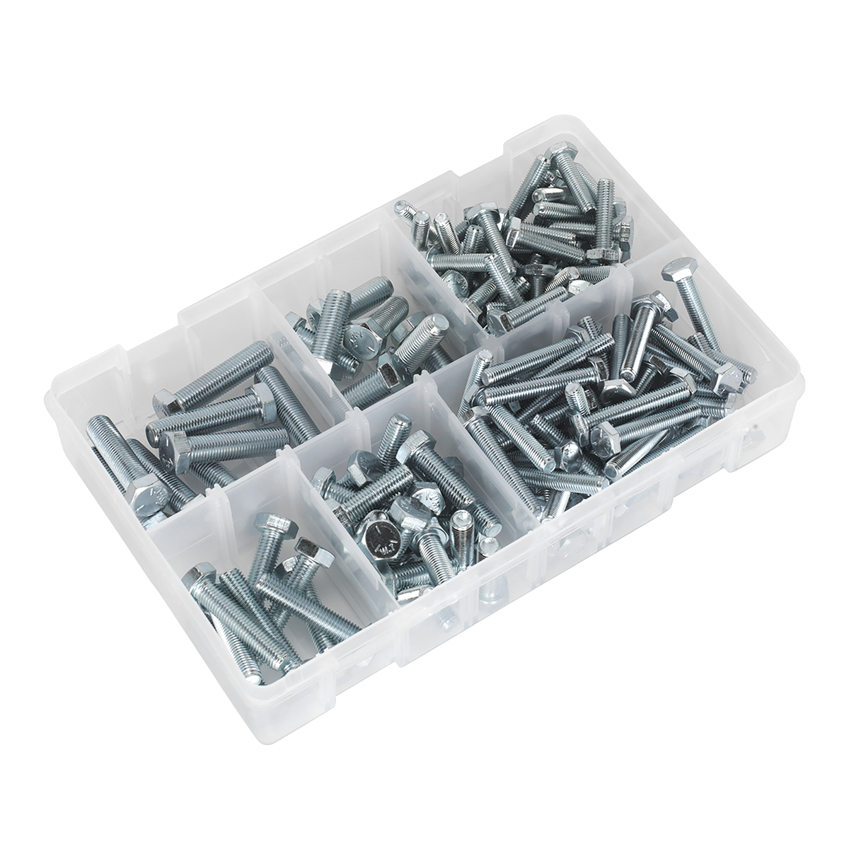Sealey Setscrew Assortment 144 Pieces 1/4"-3/8" UNF BS 1768 Silver AB047UNF