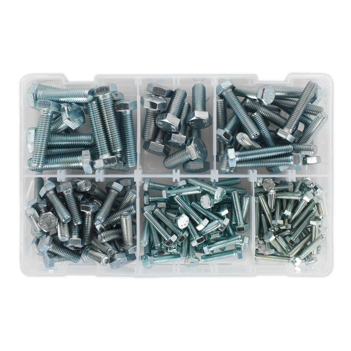 Sealey Setscrew Assortment 150 Pieces Metric M5-M10 High Tensile DIN 933 AB048SS