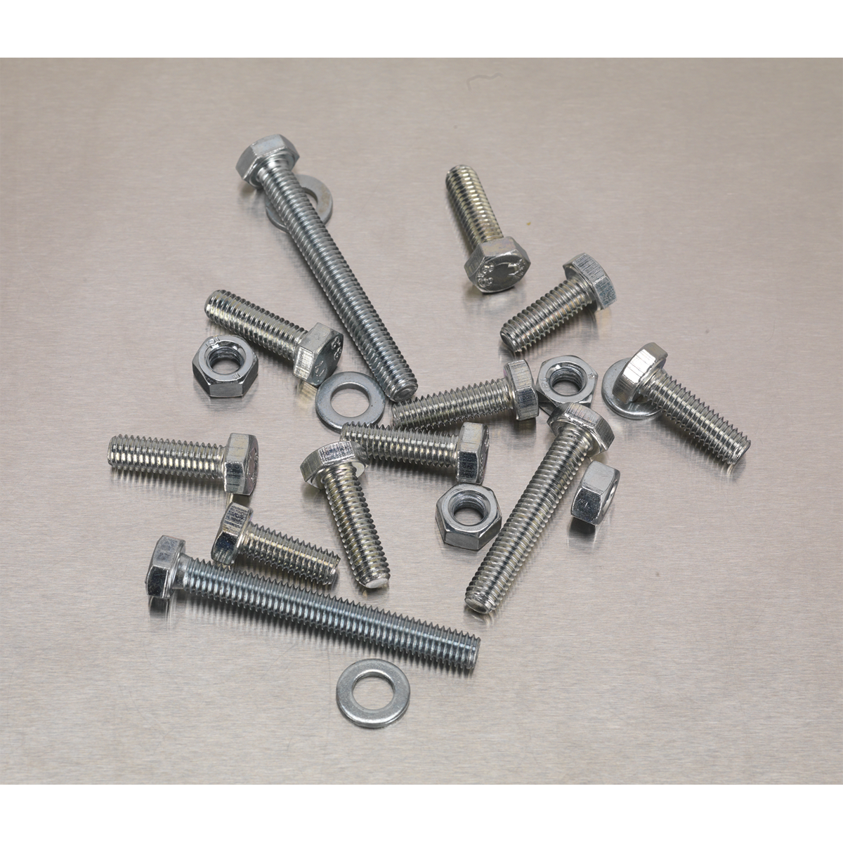 Sealey Set Screw Nut & Washer Assortment 408 Pcs High Tensile M6 Metric AB050SNW