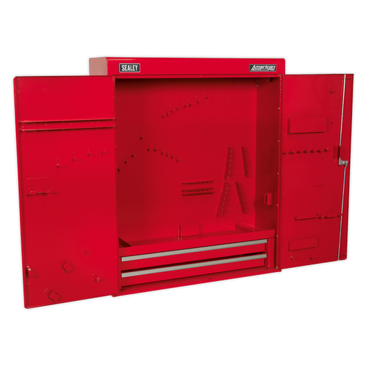 Sealey Wall Mounting Tool Cabinet With Two Piano Hinged Lockable Doors APW750
