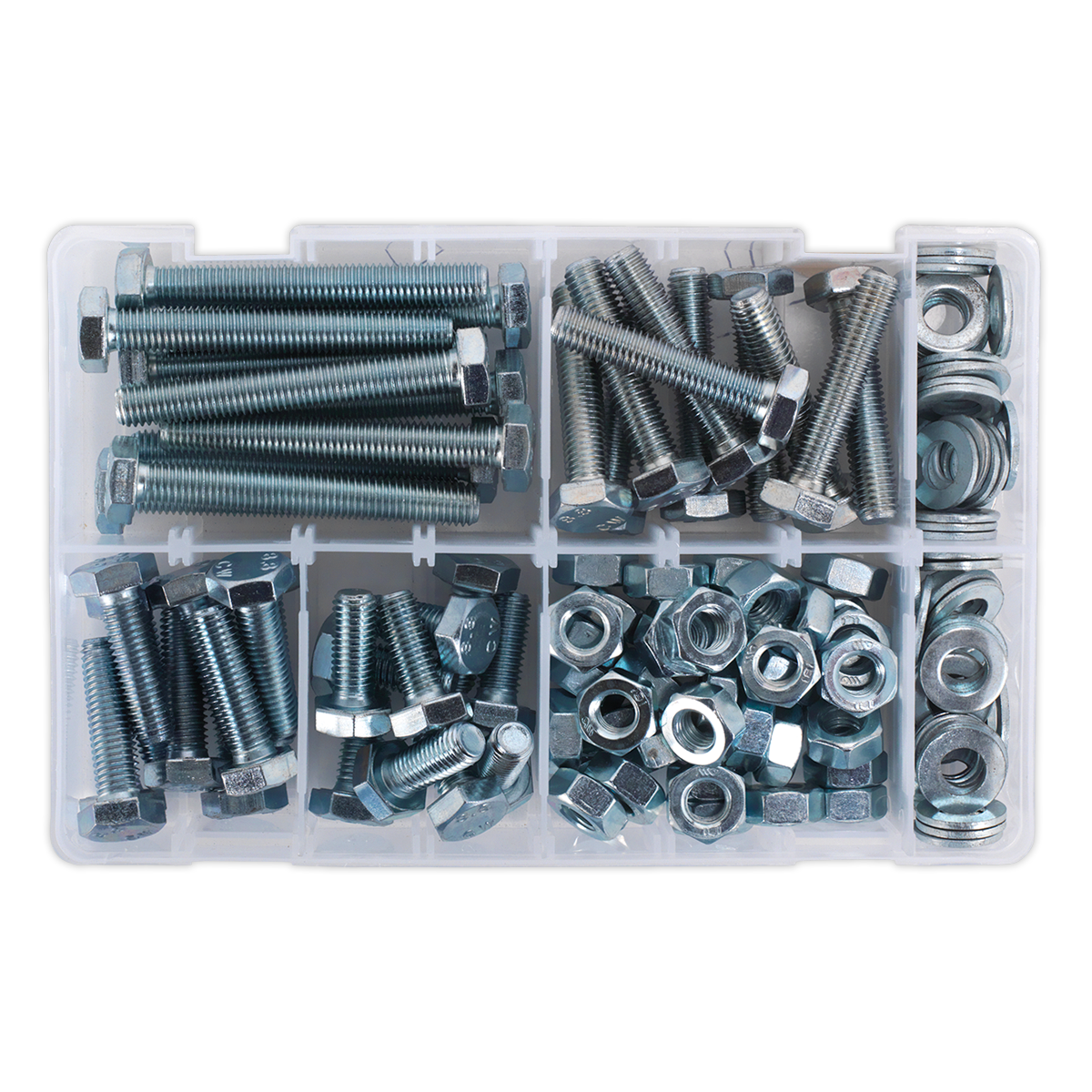 Sealey Set Screw Nut & Washer Assortment 150Pc High Tensile M10 Metric AB052SNW