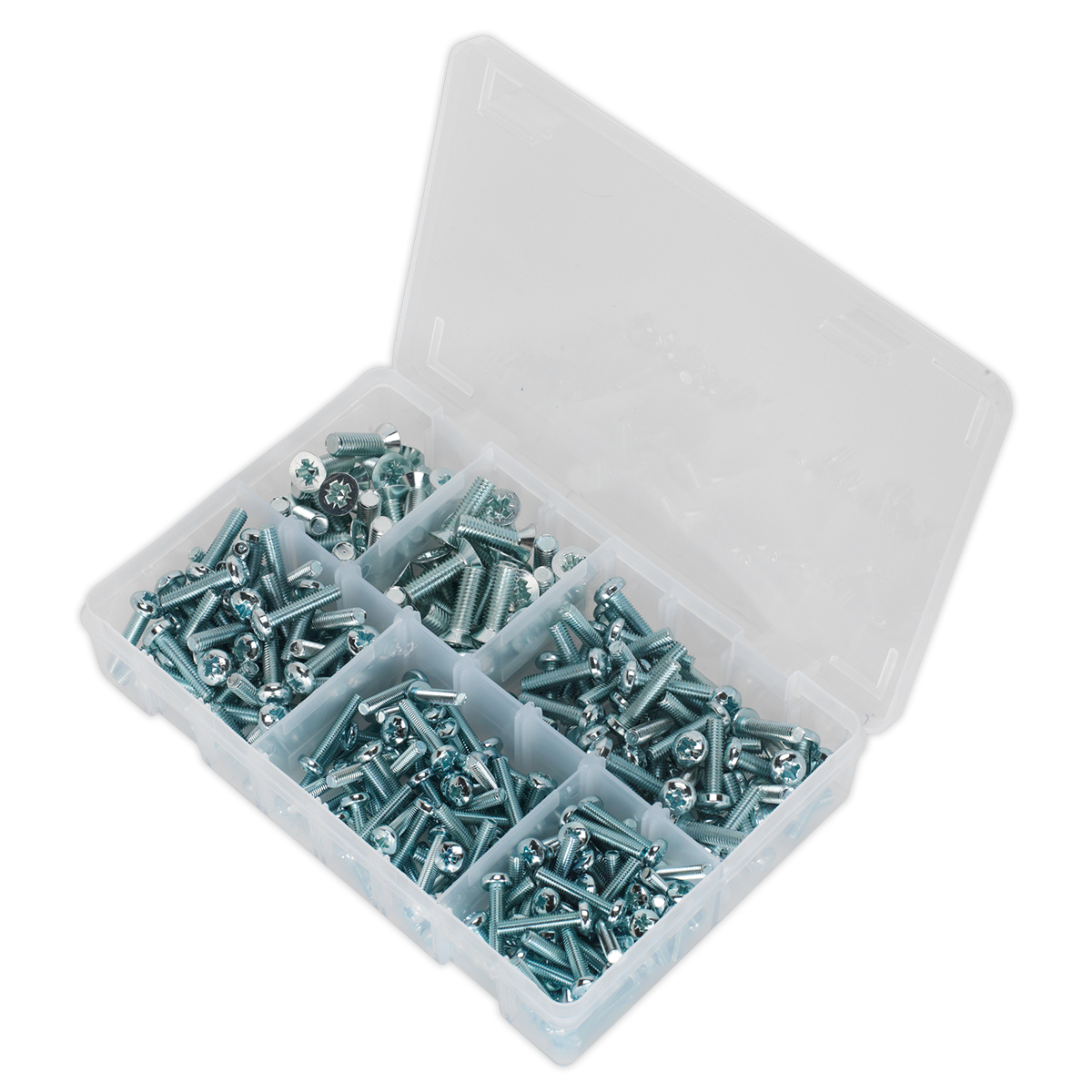 Sealey Machine Screw Countersunk Metric & Pan Head Pozi M5-M8 264 Pieces AB054MS