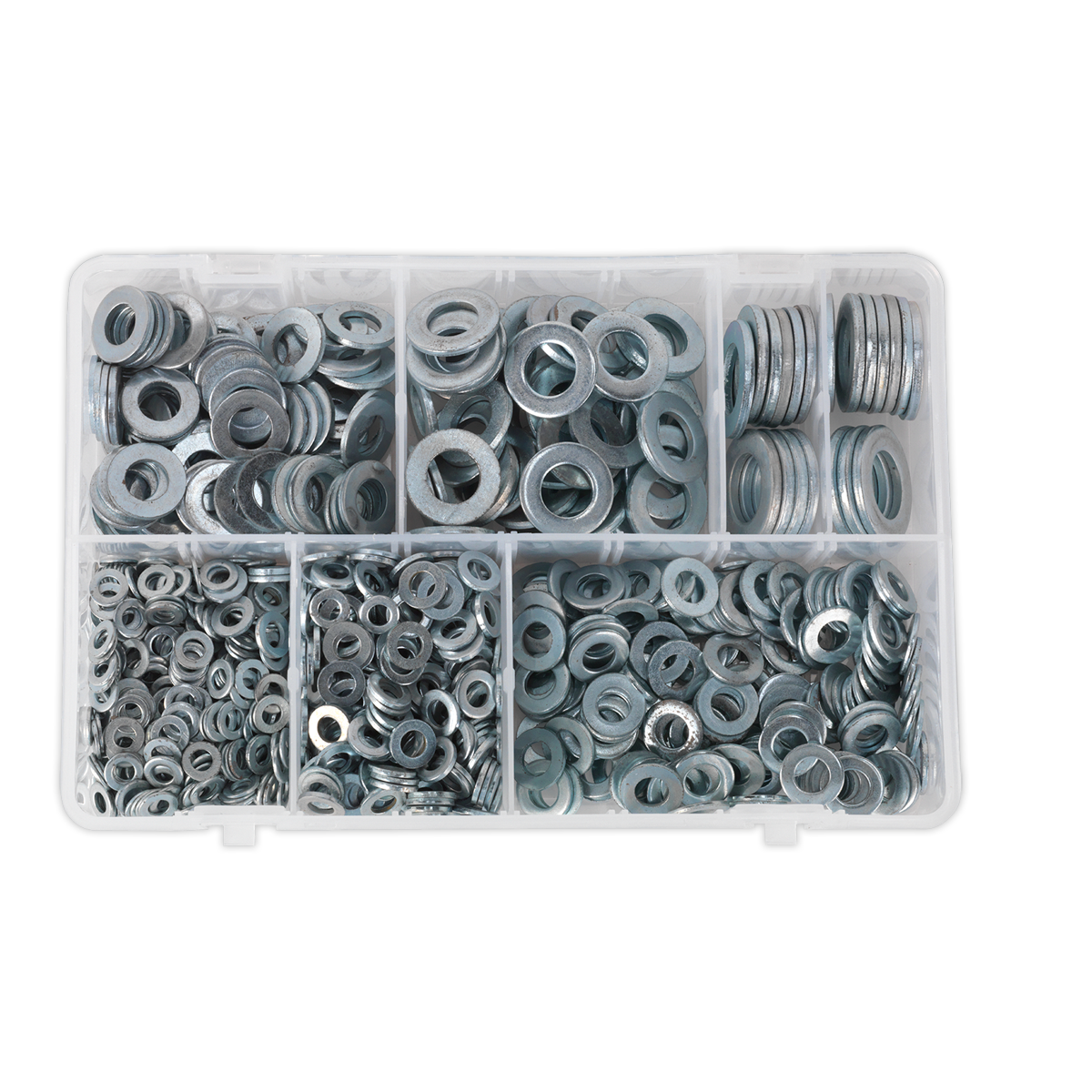 Sealey Flat Washer Assortment 1070 Pieces M5-M16 Form A Metric DIN 125 AB055WA