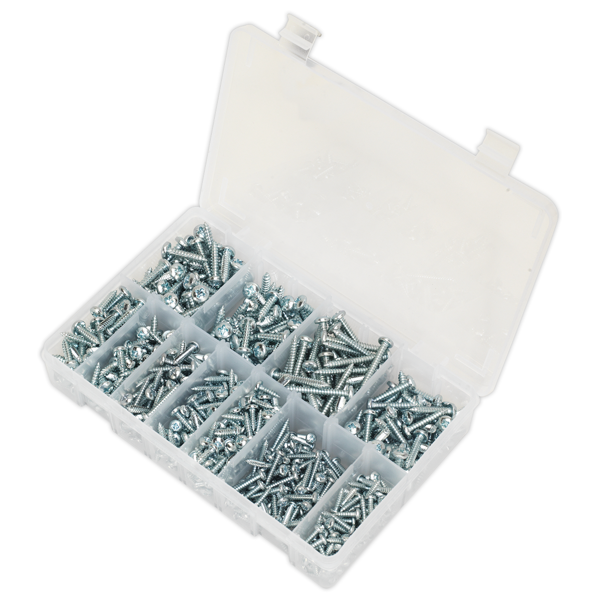 Sealey Self Tapping Screw Assorted 700pc Pan Head Pozi Zinc DIN 7981CZ AB063STPH