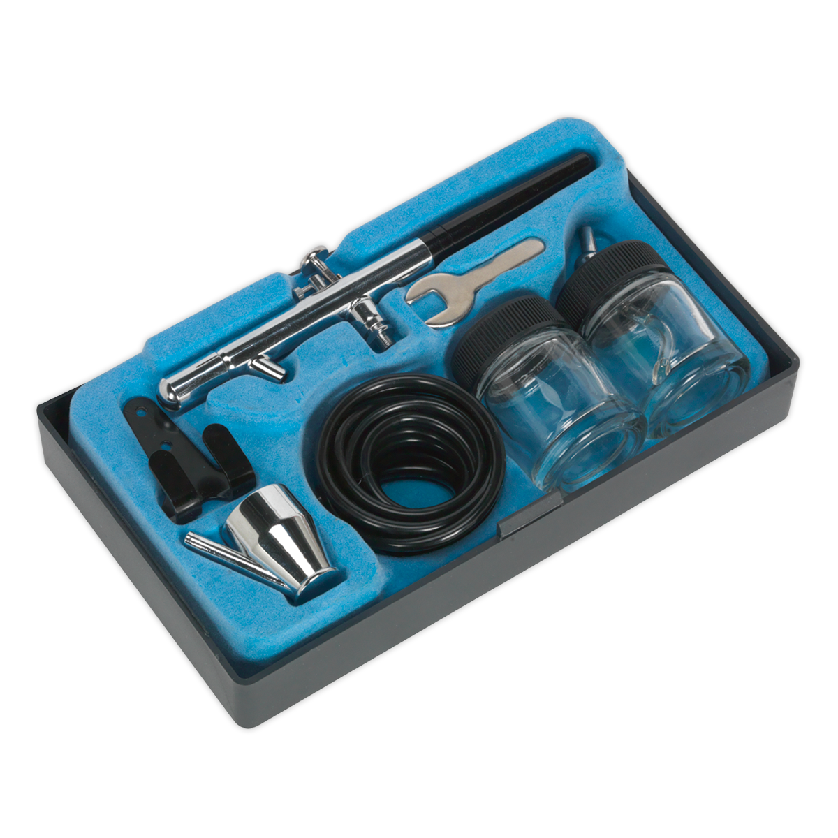 Sealey Air Brush Kit With 1.6m Small-Bore Hose & 1/4" Reduction Nipple AB932