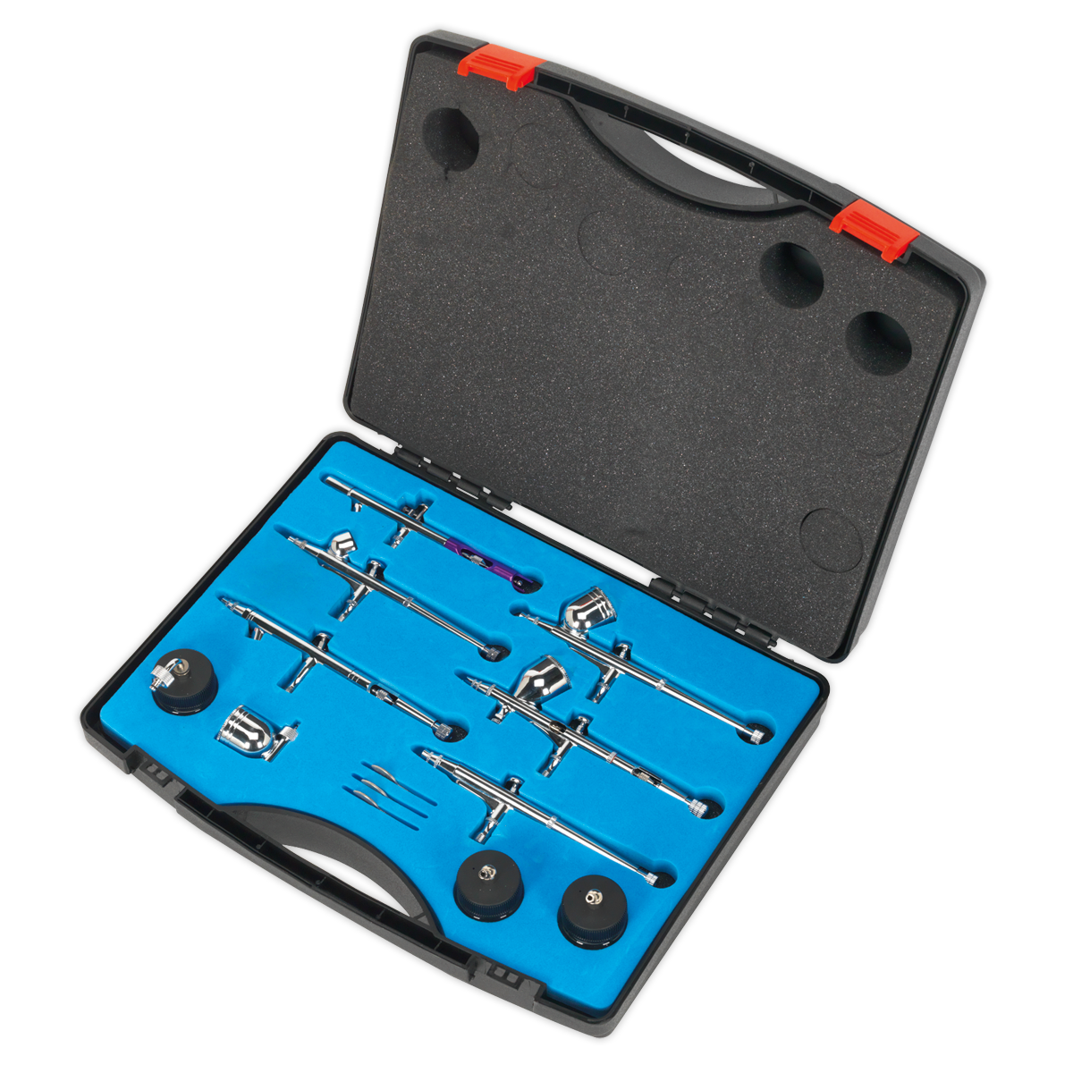 Sealey Air Brush Kit 10pc Gravity/Suction Feed With Double-Action Trigger AB936