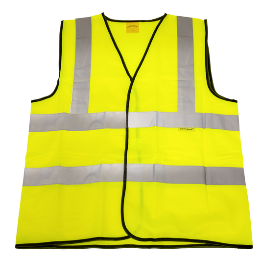 Sealey Hi Vis Visibility Waistcoat Yellow L Large Polyester Site Road Use 9804L