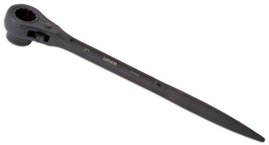 LASER 3798 Ratchet Ring Spanner 30mm x 36mm Bi-Hex 12-Point Chrome Vanadium