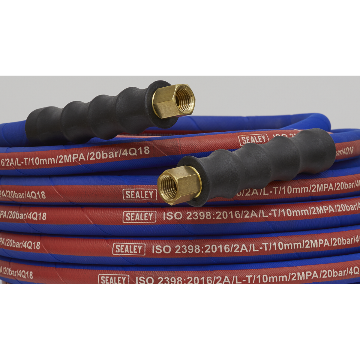 Sealey 10m x Ø8mm Extra Heavy Duty Air Hose With 1/4" BSP Unions EN 2398 AH10R