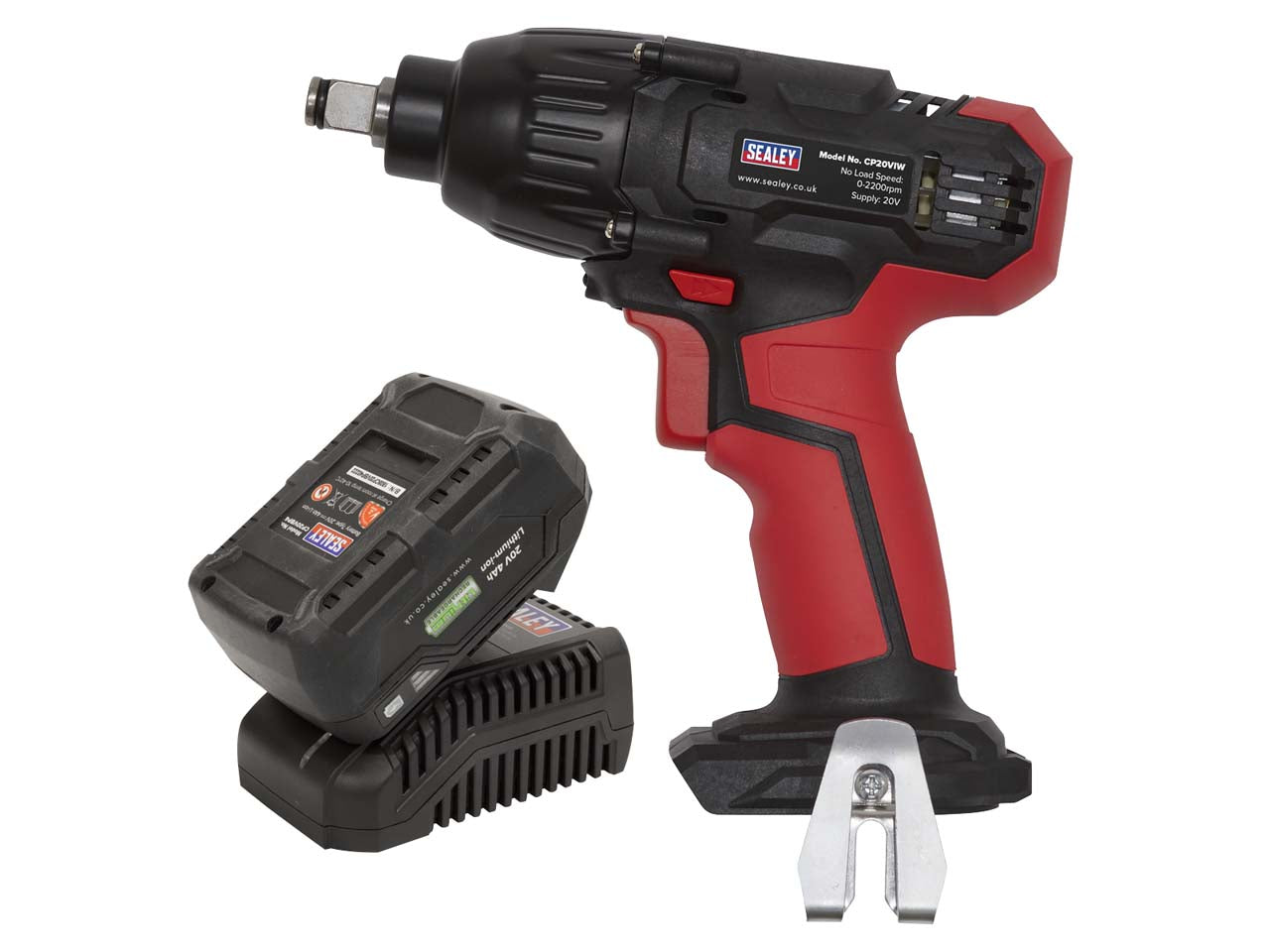 Sealey SV20 Series Impact Wrench Kit 1/2" Square Drive 230Nm 20V 4Ah CP20VIWKIT1