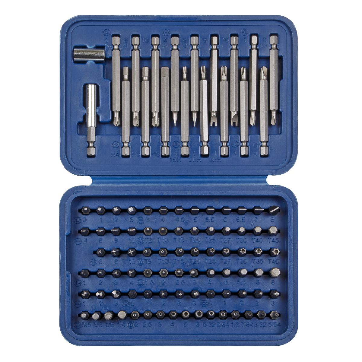 Sealey Power Tool Security Bit Set 99pc Long /Short Chrome Vanadium Steel AK2099